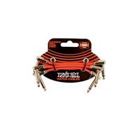 Ernie Ball 3" Flat Ribbon Patch Cable 3-Pack - Red
