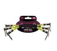 Ernie Ball 3 Pack 6 inch Patch Cable, Angled Jacks, Black (NEW)