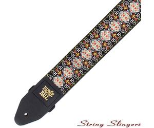 Ernie Ball 4094 2in Classic Jacquard Guitar strap with leather end Vintage Weave
