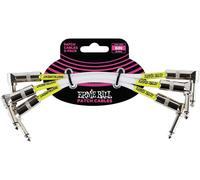 Ernie Ball 6 inch Angle / Angle Patch Cable 3-Pack - White