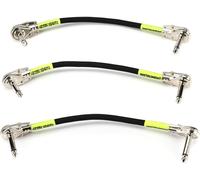Ernie Ball 6 Inch Flat Angle / Flat Angle Patch Cable 3-Pack - Black
