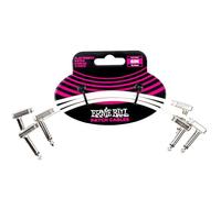 Ernie Ball 6 inch Flat Ribbon Patch Cable 3-Pack - White