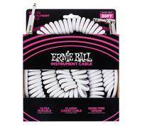 Ernie Ball 6045 30ft Straight-Angle Coiled Instrument Cable White