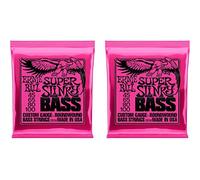 Ernie Ball Bass Guitar Strings, Super Slinky, Nickel Wound, .045-.100, 2 Pack