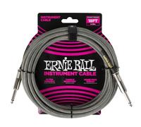 Ernie Ball Braided Instrument Cable Straight/Straight 18ft - Silver Fox