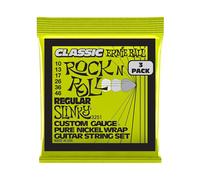 Ernie Ball Classic Rock n Roll Pure Nickel Electric Guitar Strings 3 Pack (.010…
