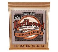 Ernie Ball Earthwood Custom Light Phosphor Bronze Acoustic Guitar Strings 3-Pack - 11.5-54 Gauge