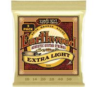 Ernie Ball Earthwood Extra Light 80/20 Bronze Acoustic Guitar Strings 3-Pack -