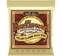Ernie Ball Earthwood Folk Nylon, Clear and Gold Ball End, 80/20 Bronze Acoustic