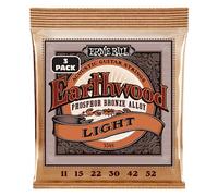 Ernie Ball Earthwood Light Phosphor Bronze Acoustic Guitar Strings 3 Pack - 11-52 Gauge