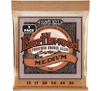 Ernie Ball Earthwood Medium Phosphor Bronze Acoustic Guitar Strings 3-Pack - 13