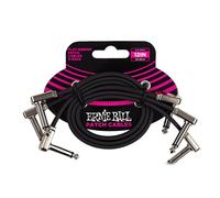Ernie Ball Flat Ribbon Low Profile Patch Cable for Pedals 3 Pack (Black, 12 in)
