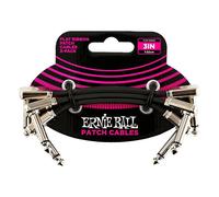 Ernie Ball Flat Ribbon Low Profile Patch Cable for Pedals 3 Pack (Black, 3 in)