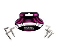Ernie Ball Flat Ribbon Low Profile Patch Cable for Pedals 3 Pack (White, 6 in)