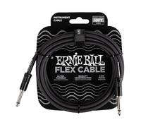 Ernie Ball Flex Guitar / Instrument Cable (Black, 10 ft, Straight/Straight)