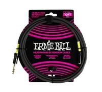 Ernie Ball Headphone Extension Cable, 1/4 to 3.5mm 10ft Black
