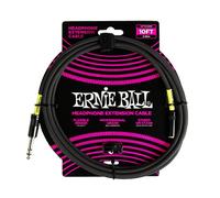 Ernie Ball Headphone Extension Cable, 1/4 to 3.5mm 10ft - Black