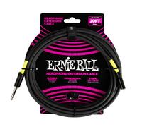 Ernie Ball Headphone Extension Cable, 1/4 to 3.5mm 20ft Black