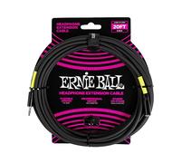 Ernie Ball Headphone Extension Cable, 3.5mm to 3.5mm 20ft - Black