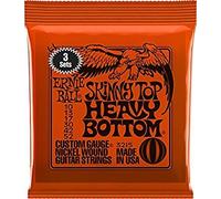 Ernie Ball P03215 Electric Guitar Strings 10-52, Skinny Top Heavy Bottom nickel Wound, pack of 3 (6 Free Plectrums Included)