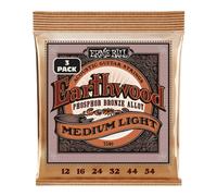 Ernie Ball P03546 Earthwood Phosphor Bronze Med/Light 12-54 (3 Set)