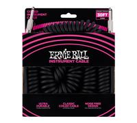 Ernie Ball P06044 30ft Straight-Straight Coiled Cable Black