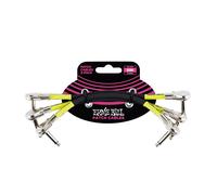 Ernie Ball P06059 6" Pancake Patch Cable 3 Pack Black