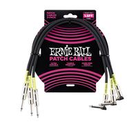 Ernie Ball P06076 1.5ft Straight-Angle Patch Cable 3 Pack Black