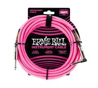 Ernie Ball P06078 10ft Straight-Angle Braided Cable Neon Pink