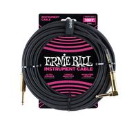 Ernie Ball P06081 10ft Straight-Angle Braided Cable Black/Gold