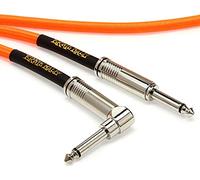 Ernie Ball P06084 18 ft Braided Straight Angle Inst Cable Neon Orange