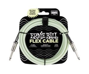 Ernie Ball P06434 Flex 10ft Straight-Straight Cable Glow in the Dark