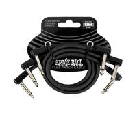 Ernie Ball P06445 12" Flex Patch Cable 3 Pack Black