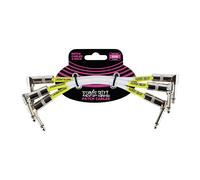 Ernie Ball Patch Cable for Guitar Effects Pedals 3 Pack (White, 6 in)