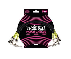 Ernie Ball PO6075 1ft Patch Cable 3 Pack Black