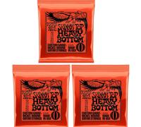 Ernie Ball Skinny Top Heavy Bottom Electric Guitar Strings 3 Set Bundle 10-52