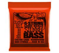 Ernie Ball Slinky Nickel Wound 32-130 6-String Bass Guitar Strings, Long Scale