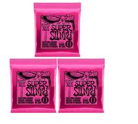 Ernie Ball Super Slinky Electric Guitar Strings 3 Set Bundle 9-42