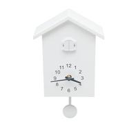 ERnonde White Cuckoo Clock, Modern Silent Non-ticking Wall Clock, Wall-Mounted Decor Watch Timer for Living Room, Entrance Door, Vorridor, Office, 20x25cm