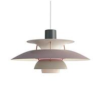 ERNP E27 Nordic Danish Designer Art Chandelier,Easy Fit Multilayer Single Head Chandelier,Modern Restaurant Bar Café During Light,Bedroom Bedside,Simple Button Aluminum Chandelier-Gradient Gray 50cm