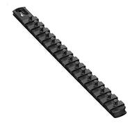 Ernst 13-Inch Socket Rail Organizer with 15 1/4-Inch Twist Lock Clips, Black (8423-Black-1/4)