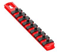 Ernst Manufacturing 8-Inch Socket Organizer with 9 3/8-Inch Twist Lock Clips, Red