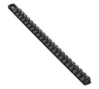 Ernst 8420 18-Inch Socket Rail Organizer With 22 1/4-Inch Twist Lock Clips, Black