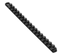 Ernst 8422 18" Socket Rail Organizer With 17 X 1/2" Dura-Pro Twist Lock Clips Black