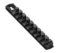 Ernst 8427 8" Socket Rail Organiser With 9 3/8" Twist Lock Clips Black