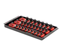Ernst Manufacturing 8-Inch Socket Boss, 3-Rail Socket Tray, Red - 1/4", 3/8", 1/2" Drive Twist-Lock Organizer, Made in The USA
