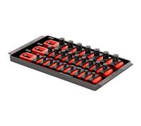 Ernst 8550 Socket Boss 3-Rail 8" Red Organiser For 1/4", 3/8", 1/2" Drives