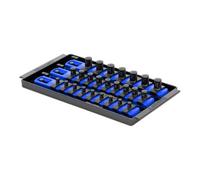 Ernst Manufacturing 8-Inch Socket Boss, 3-Rail Socket Tray, Blue - 1/4", 3/8", 1/2" Drive Twist-Lock Organizer, Made in the USA