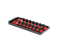 Ernst Manufacturing 8-Inch Socket Boss, 2-Rail Socket Tray, Red - 1/2" Drive Twist-Lock Organizer, Made in The USA