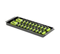 Ernst Manufacturing 8-Inch Socket Boss, 2-Rail Socket Tray, HI-VIZ - 1/4" Drive Twist-Lock Organizer, Made in The USA